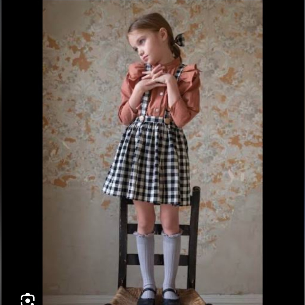 Soor Ploom Mavis Plaid Overall Skirt Dress size 2-3